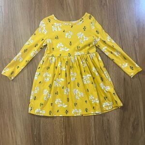 Cat & Jack Bright Yellow Animal Print Dress New w/o Tags